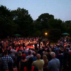 Audience enjoying the RWP Pops Concert at Roger Williams Park.