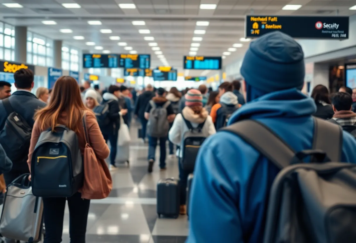 Security measures at T.F. Green International Airport.