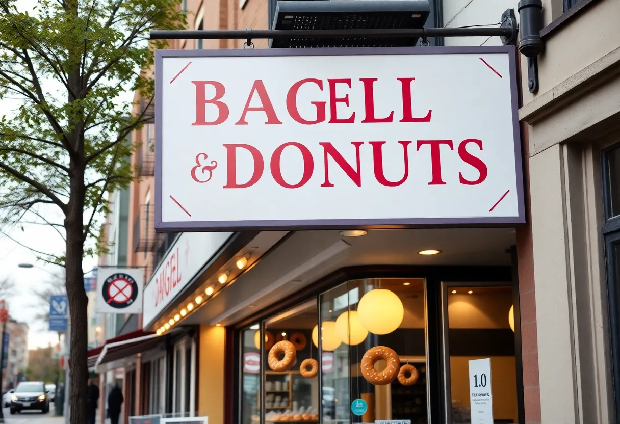 Storefront for Bagels and Donuts in Rhode Island
