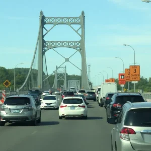 Construction barriers at Washington Bridge, Providence