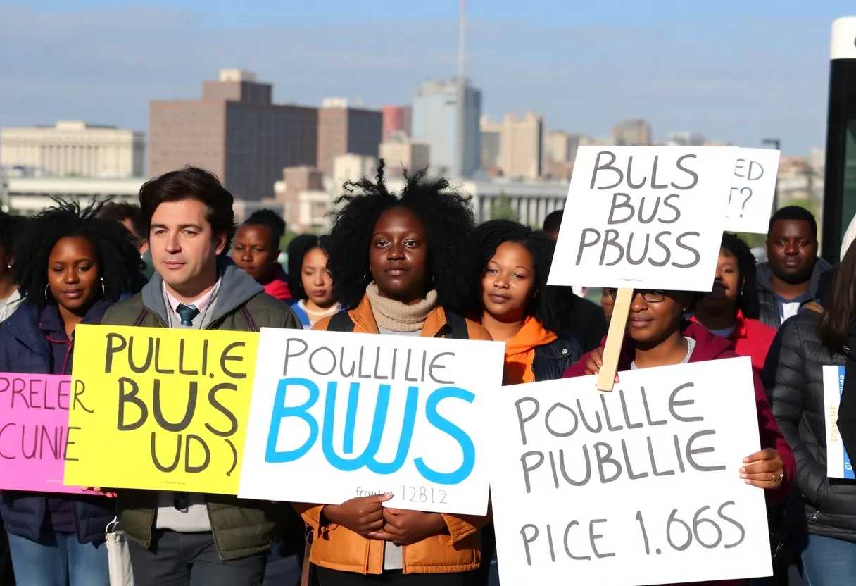 Rally in Providence advocating for public transportation services