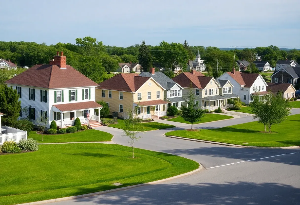 Suburban neighborhood in Cumberland, Rhode Island