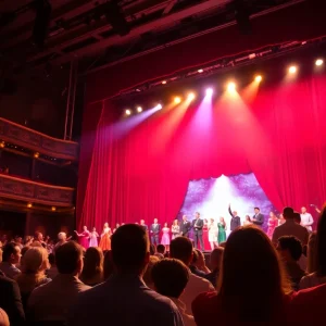 Performers on stage during Hadestown musical