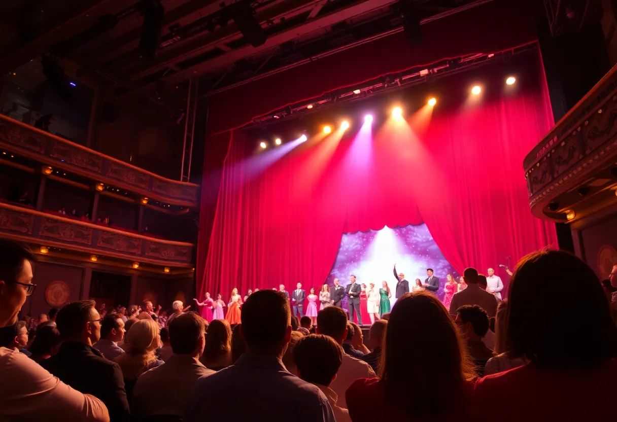 Performers on stage during Hadestown musical