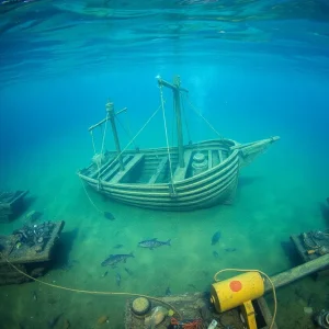 Underwater view of the HMS Endeavour shipwreck