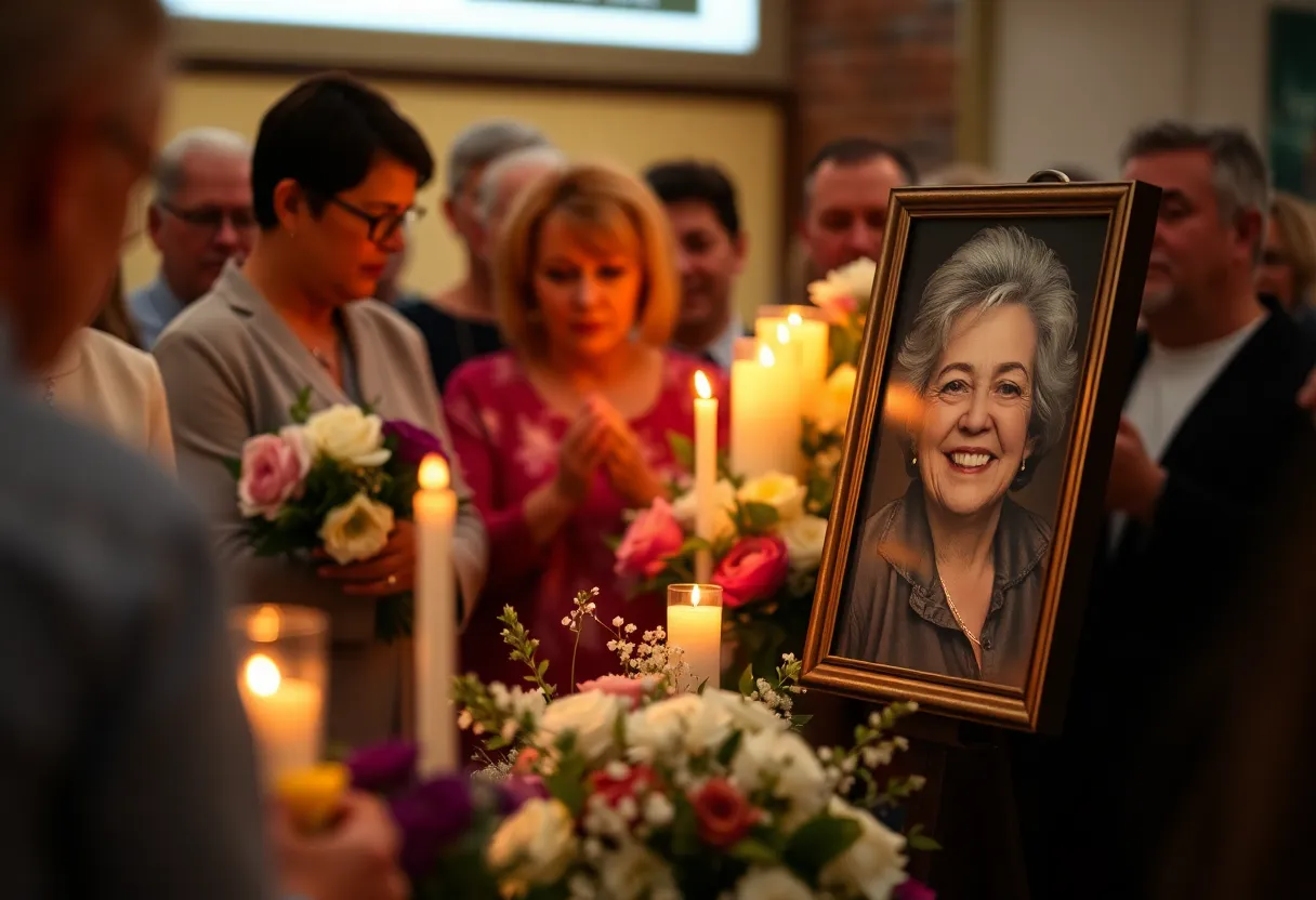 Memorial candles and flowers for Judge Frank Caprio