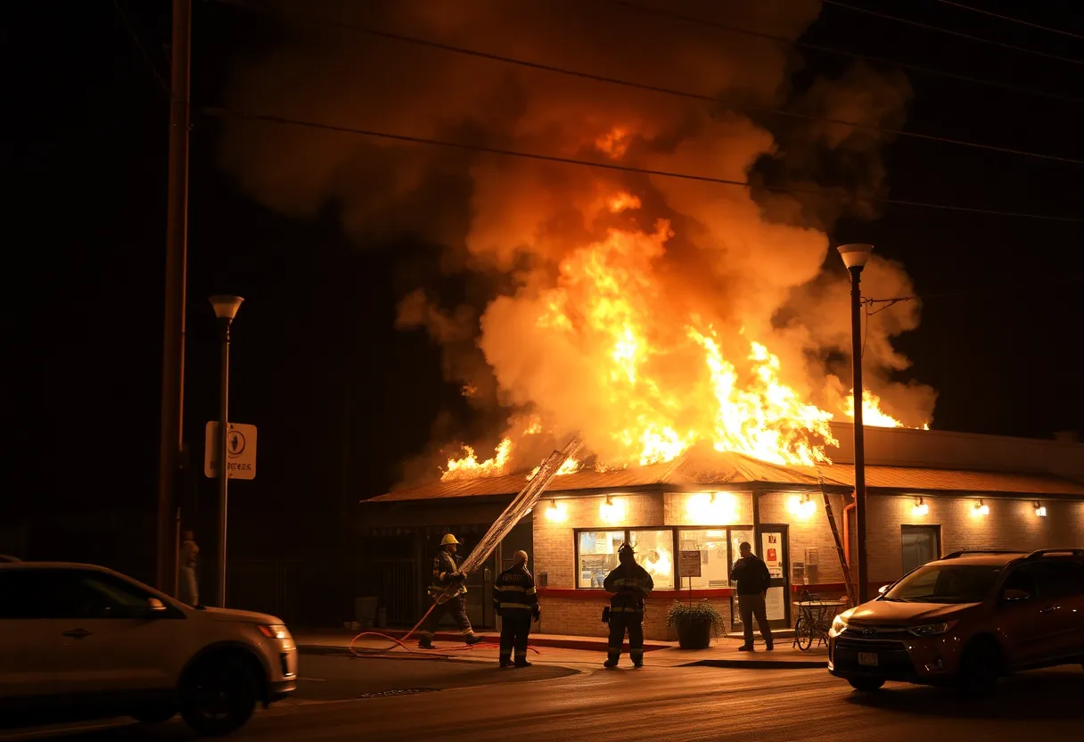 Firefighters battling flames at Matunuck Oyster Bar