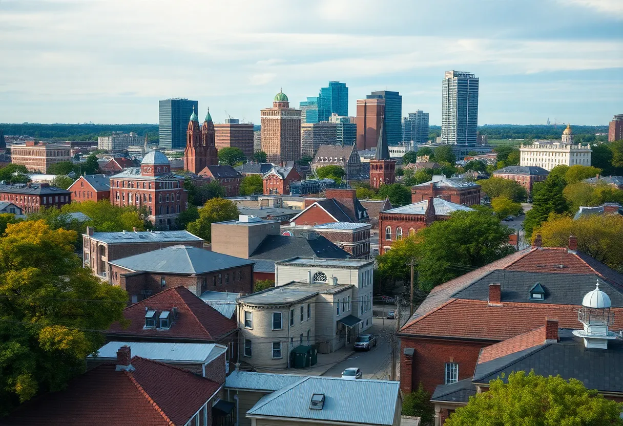 Cityscape of Providence highlighting community buildings