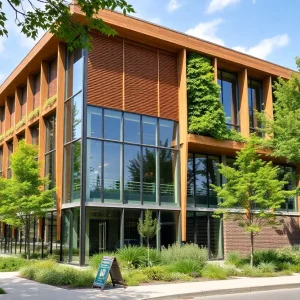 Exterior view of the new carbon-neutral Providence DPW headquarters