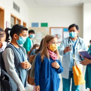 Students receiving health services at school clinics