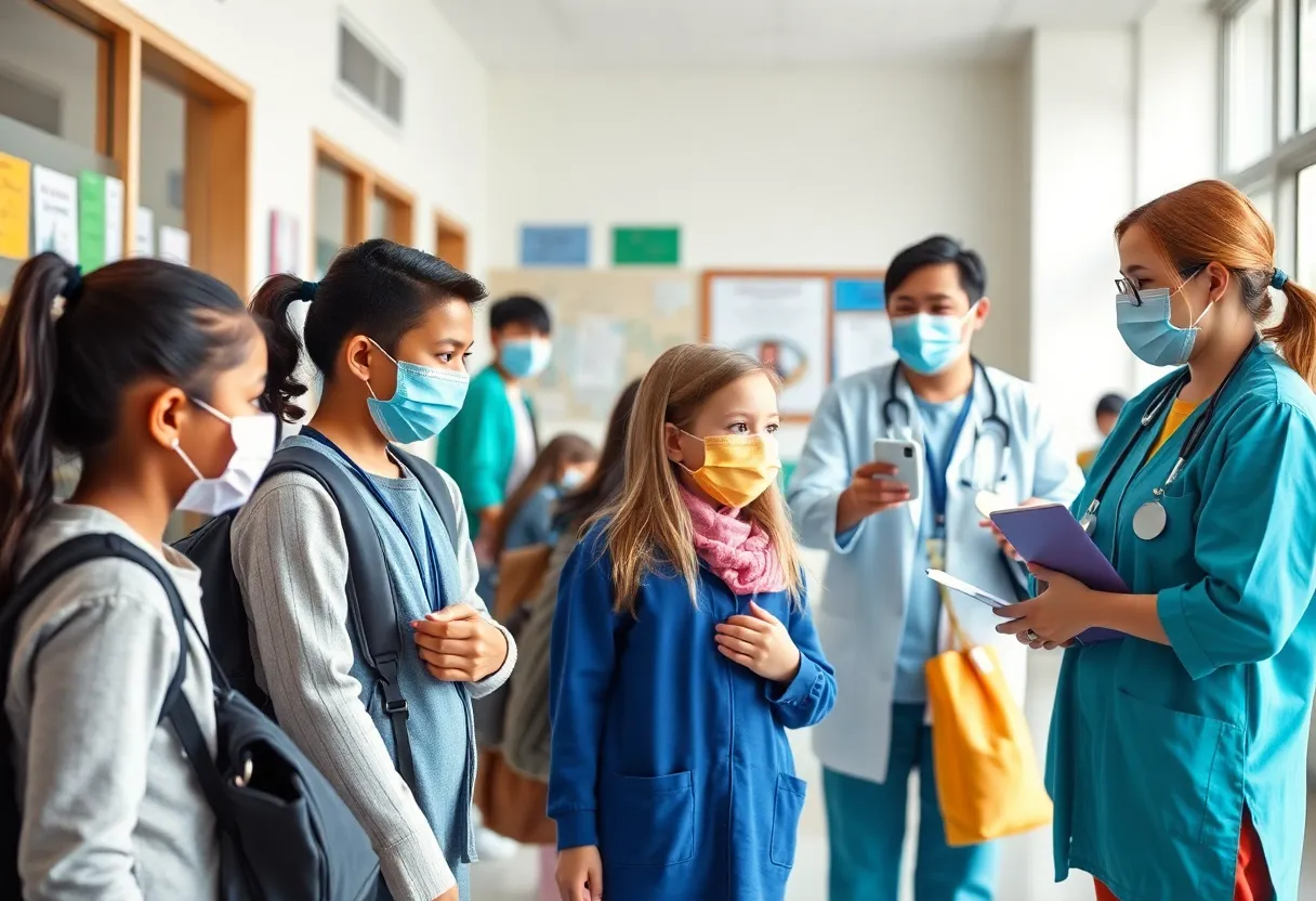 Students receiving health services at school clinics