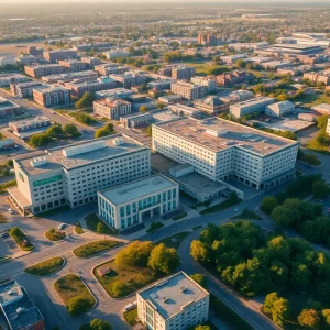 Aerial view of Our Lady of Fatima and Roger Williams Medical Center