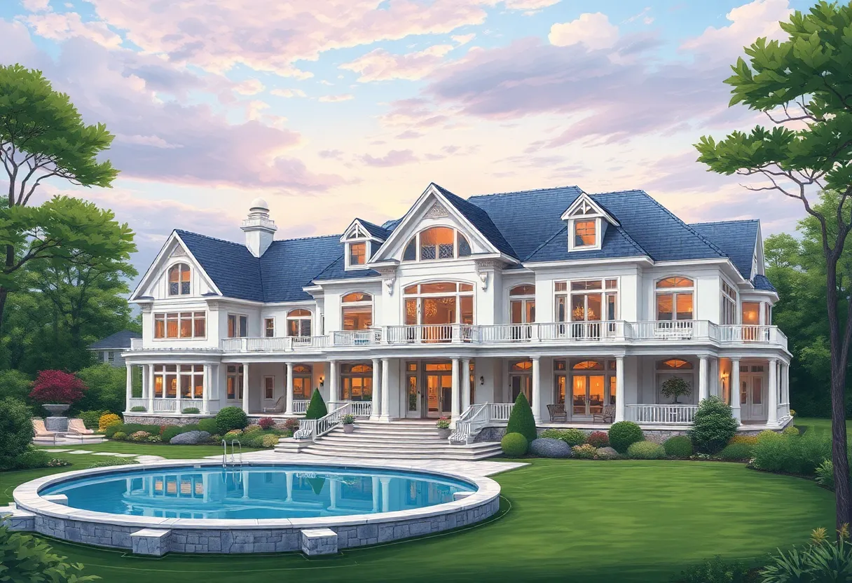 A luxurious vacation home in Rhode Island surrounded by scenic views