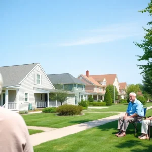 Seniors in Rhode Island enjoying their retirement in a peaceful neighborhood