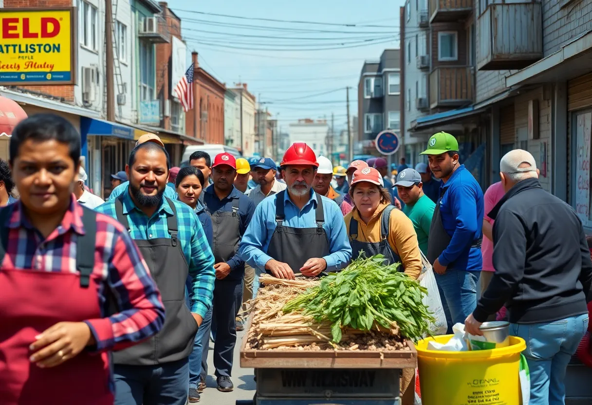 Diverse group of workers in Rhode Island community