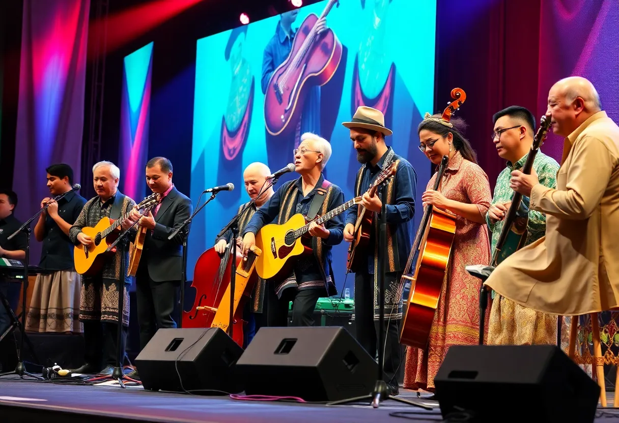 Musicians of the Silkroad Ensemble performing live on stage