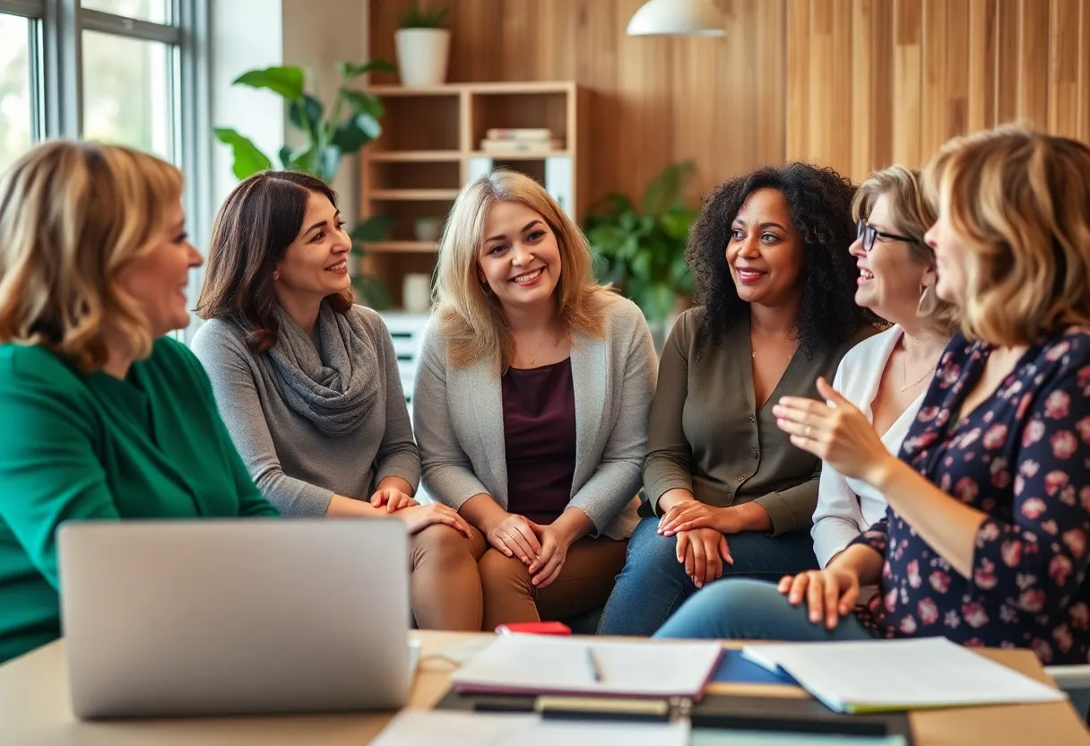 Women discussing workplace accommodations for menopause