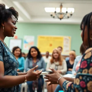 Women participating in leadership activities at YWCA Rhode Island.