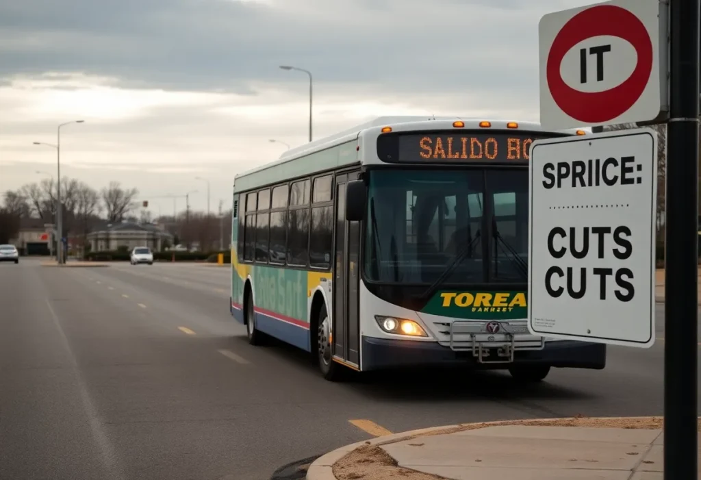 A deserted bus stop signifying RIPTA service cuts