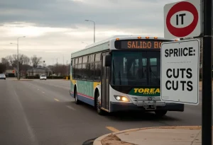 A deserted bus stop signifying RIPTA service cuts