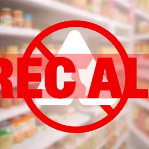 Notification graphic for a baby food recall due to lead contamination.