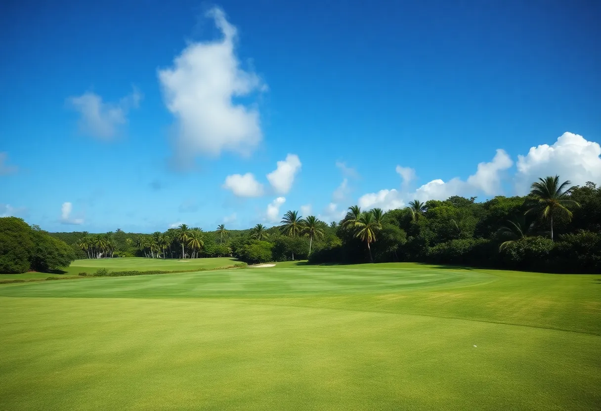 Scenic view of a golf course in Bermuda