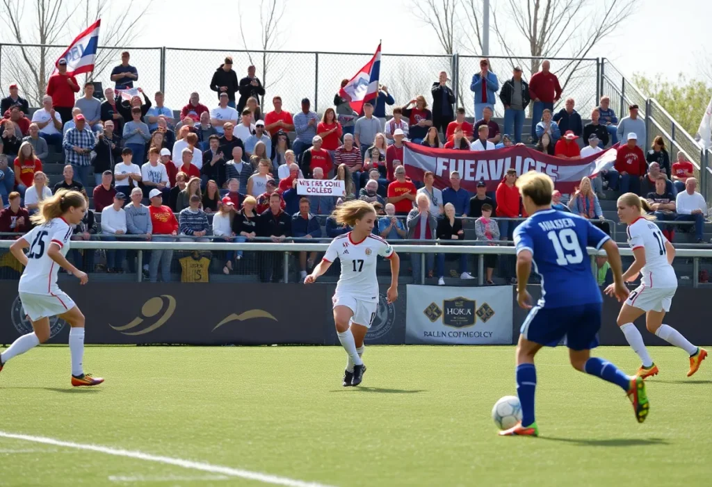 Brown University men's soccer team playing against Providence College.