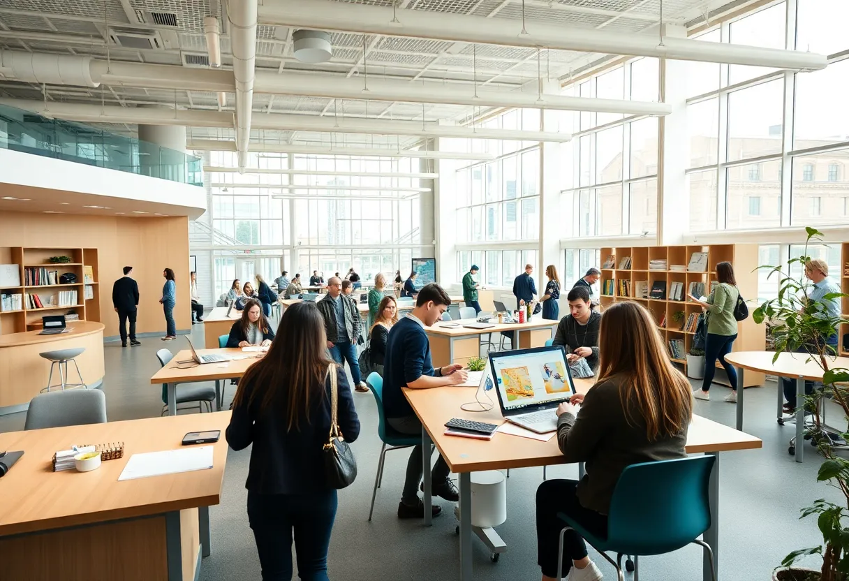 Modern classroom at Brown University's Innovation Hub