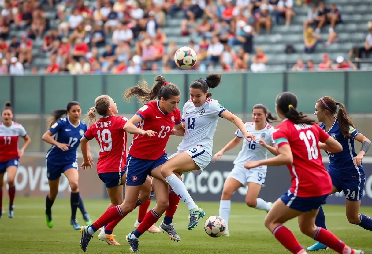 Brown women's soccer team playing a match
