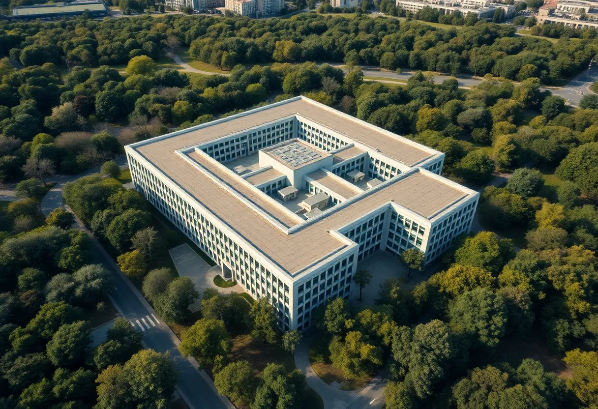 Aerial view of Citizens Bank office complex in East Providence