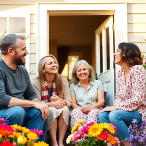 Family gathering in a warm and inviting home