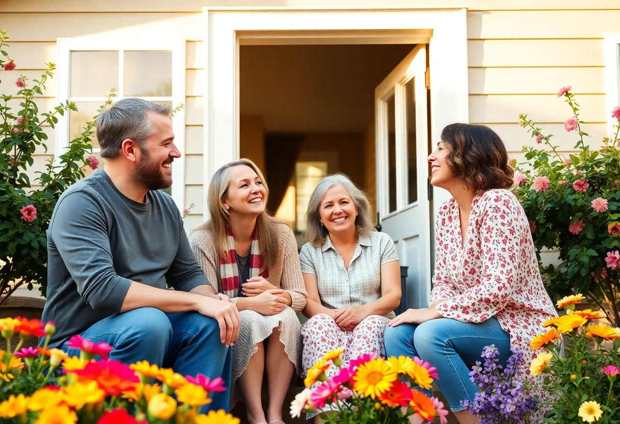 Family gathering in a warm and inviting home