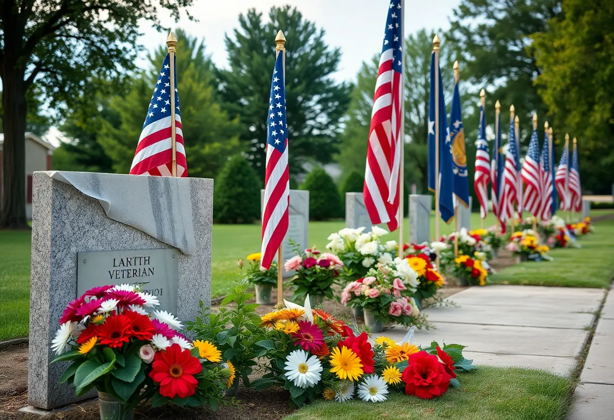 Memorial scene honoring Colonel David J. Toye, US Army veteran.