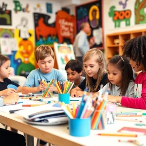 Students engaged in creative activities at New Urban Arts