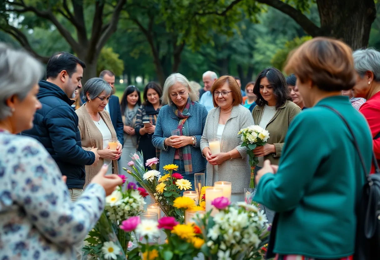 Community members sharing memories in a park