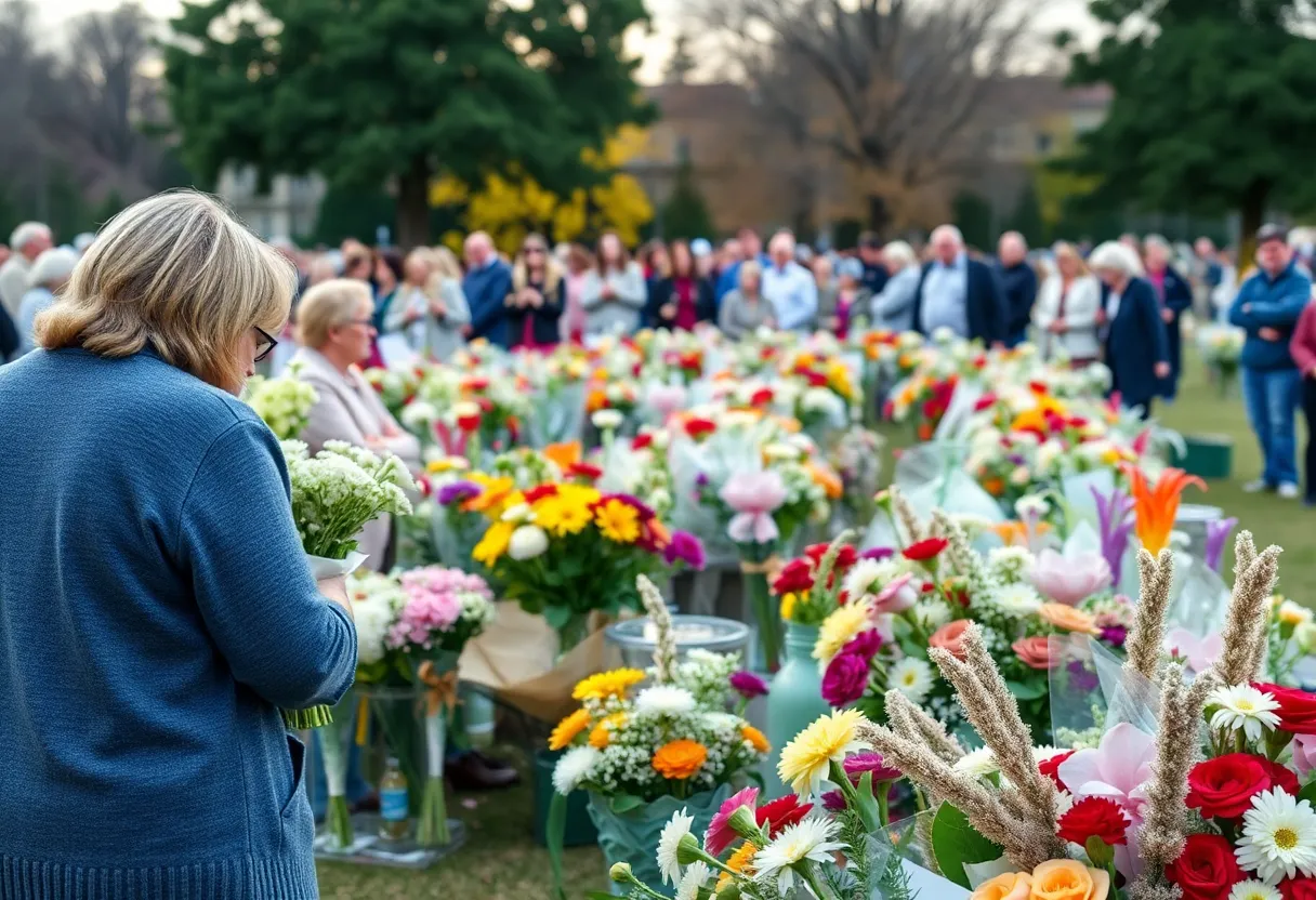 Community members gathered for a memorial service