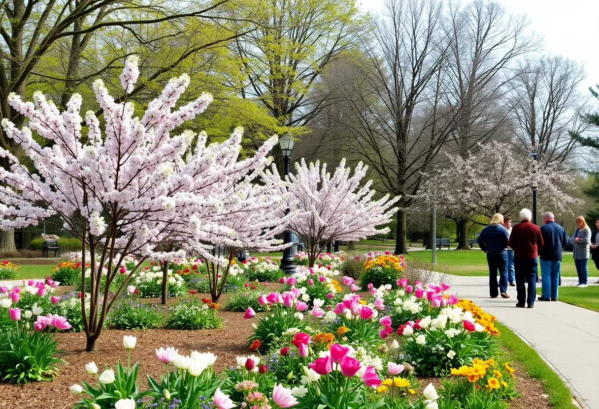 Community members in Providence reflecting in a park