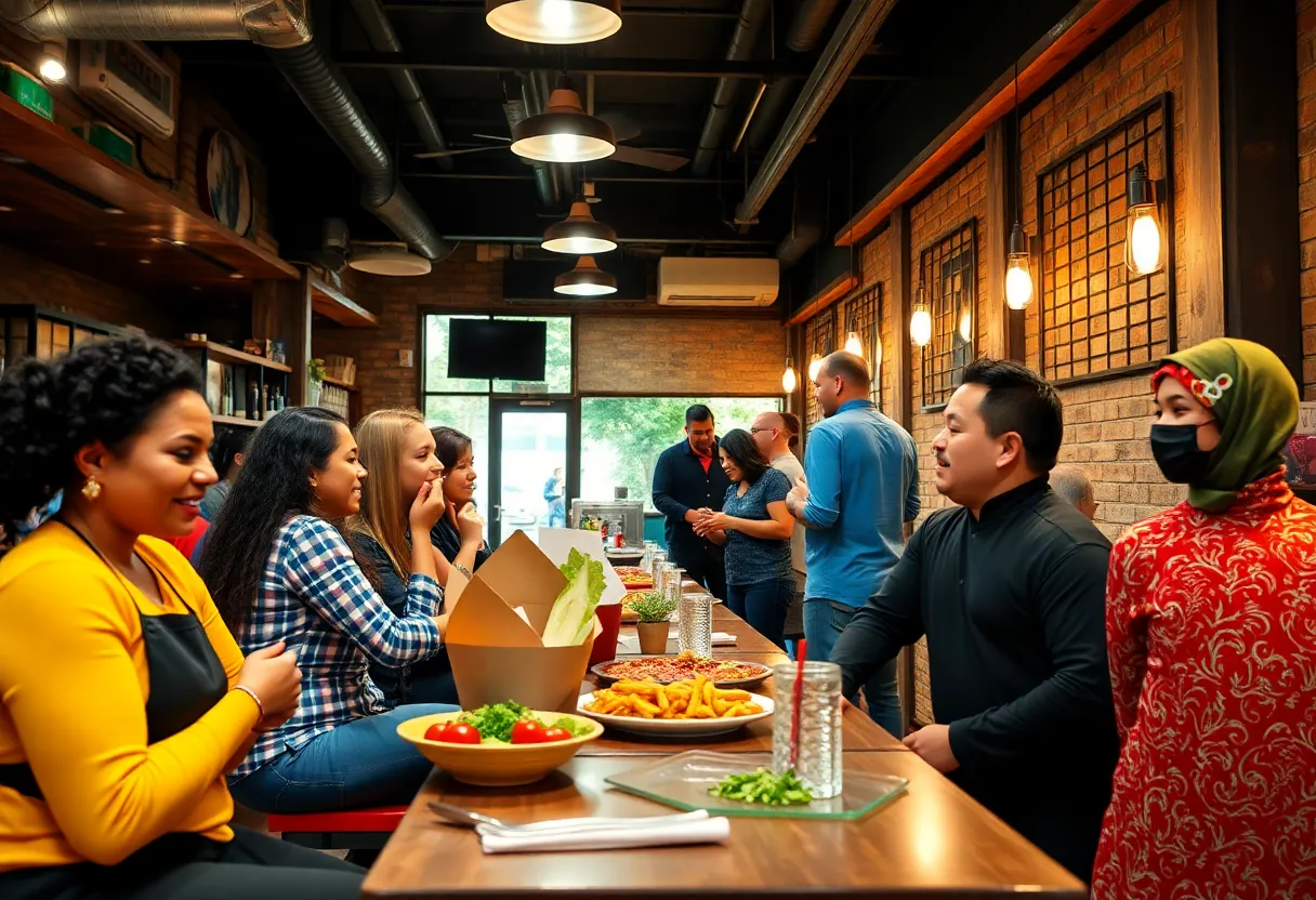 Supportive community gathering at a local restaurant