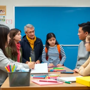 Parents talking about safety at school