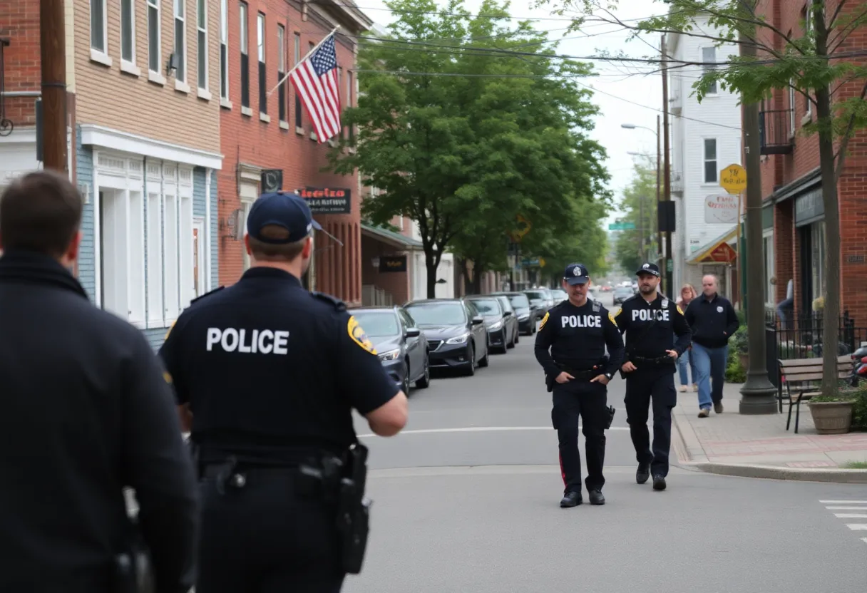 Cranston street with police presence
