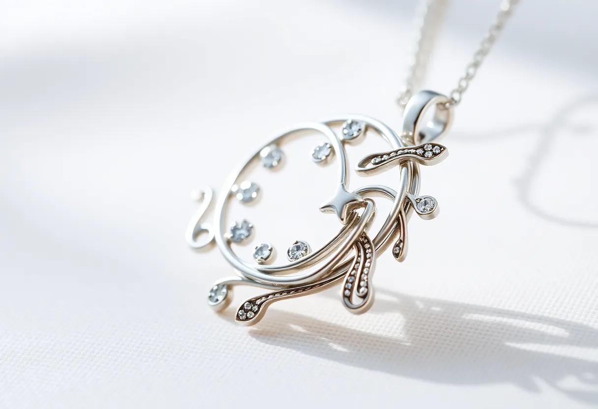 Intricate silver jewelry design by Fred Barrows