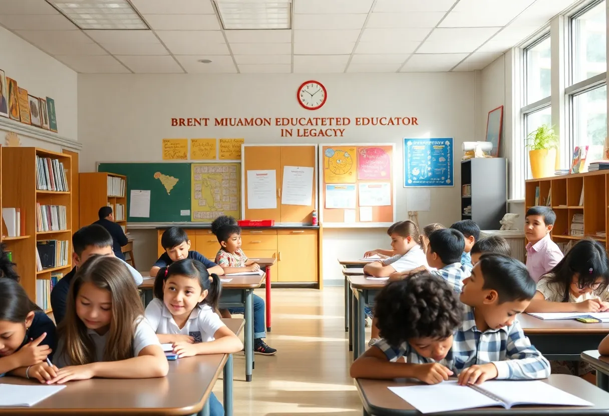 A classroom scene representing dedication in education