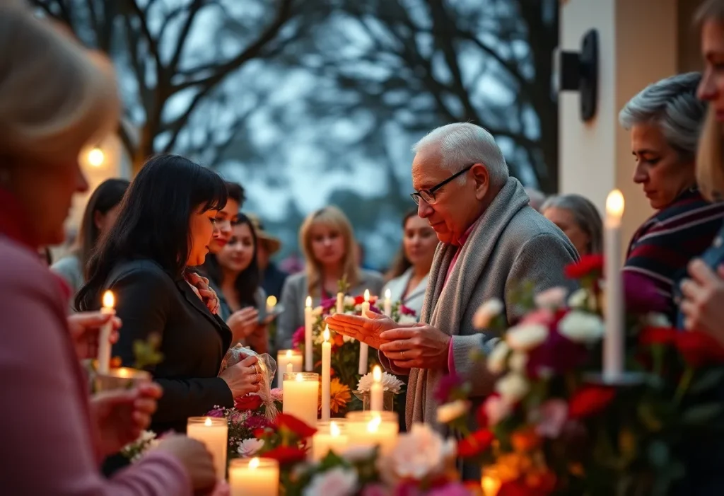 Community gathering to honor a leader's legacy.