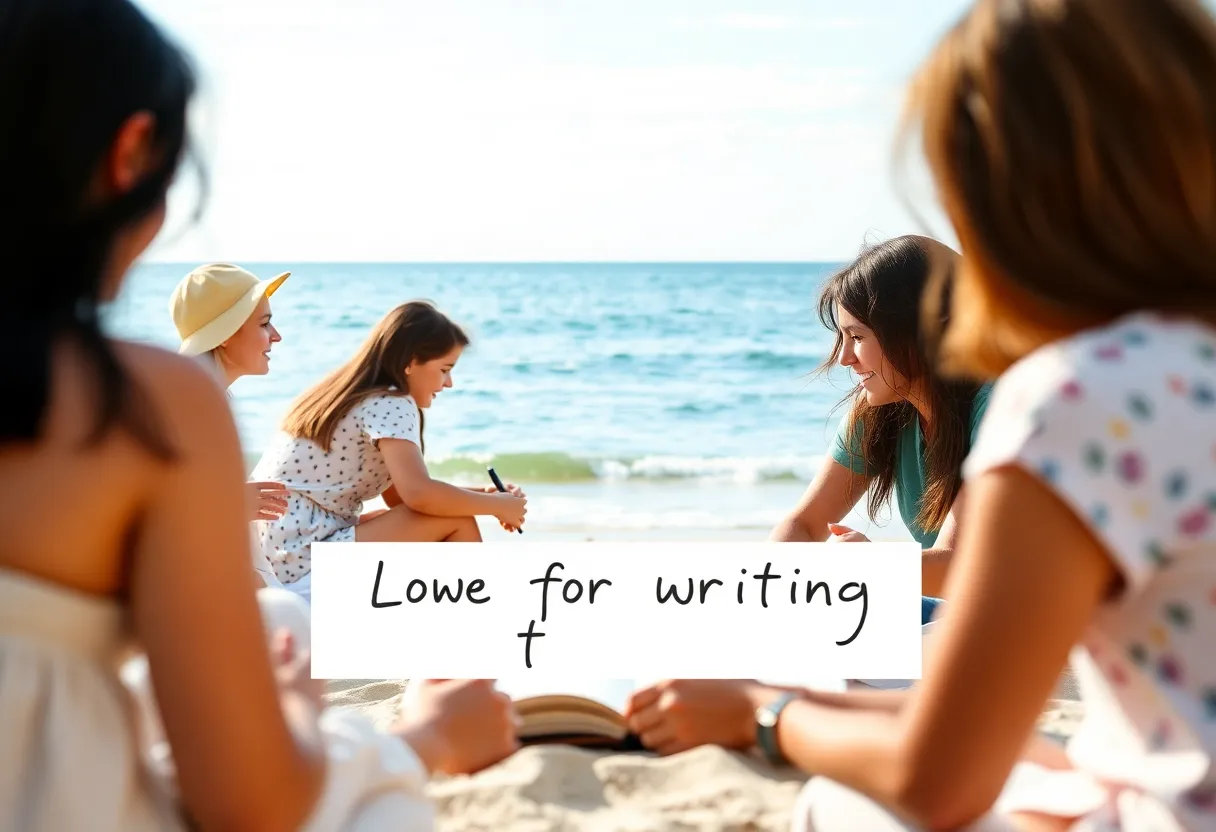 Serene beach scene symbolizing family and compassion