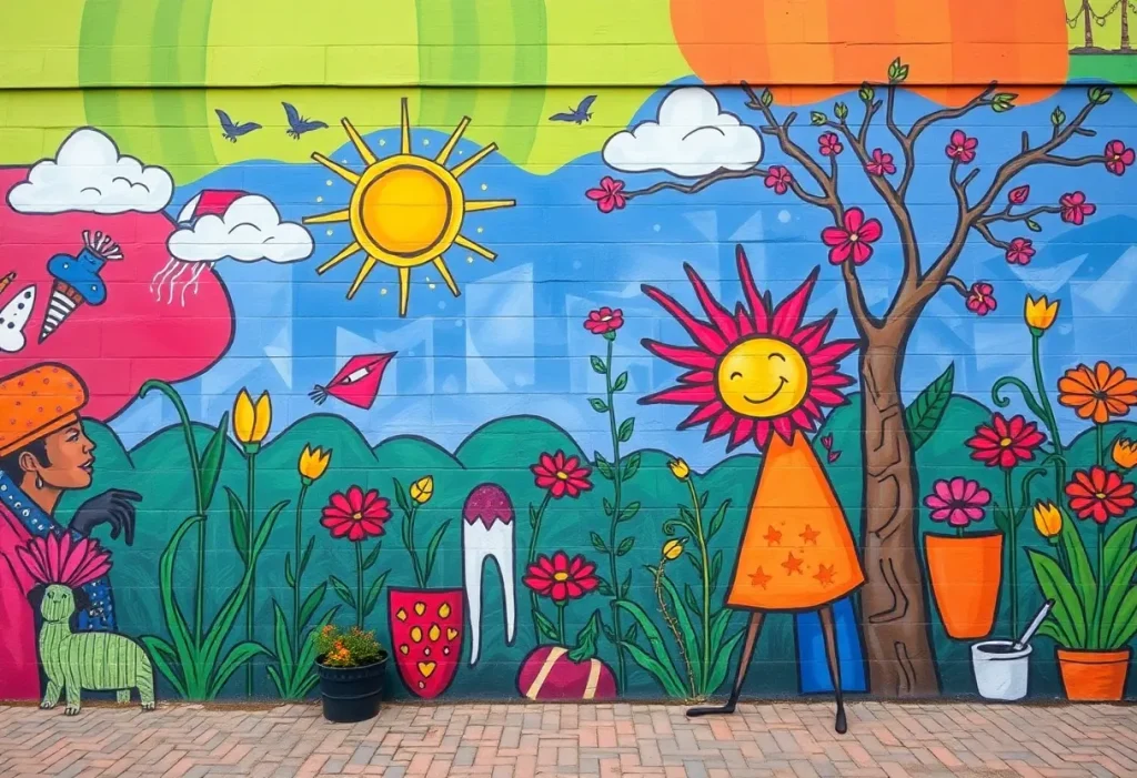 Vibrant mural symbolizing creativity and community
