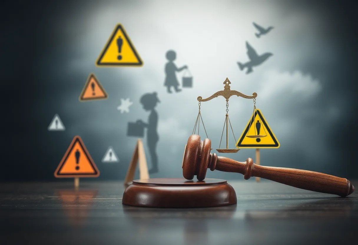 Abstract representation of justice and child safety