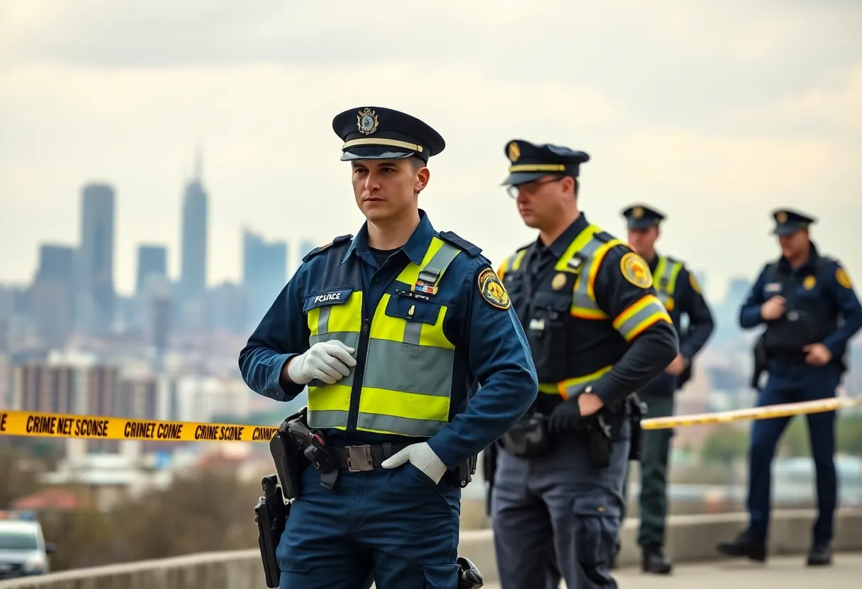 Police officers working together at a crime scene in Providence