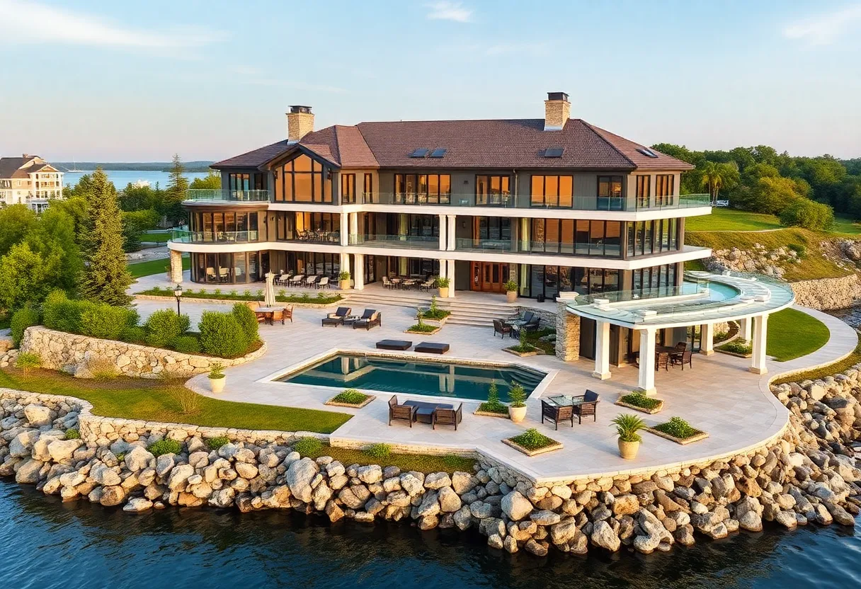 Luxurious Rhode Island waterfront home with elegant design