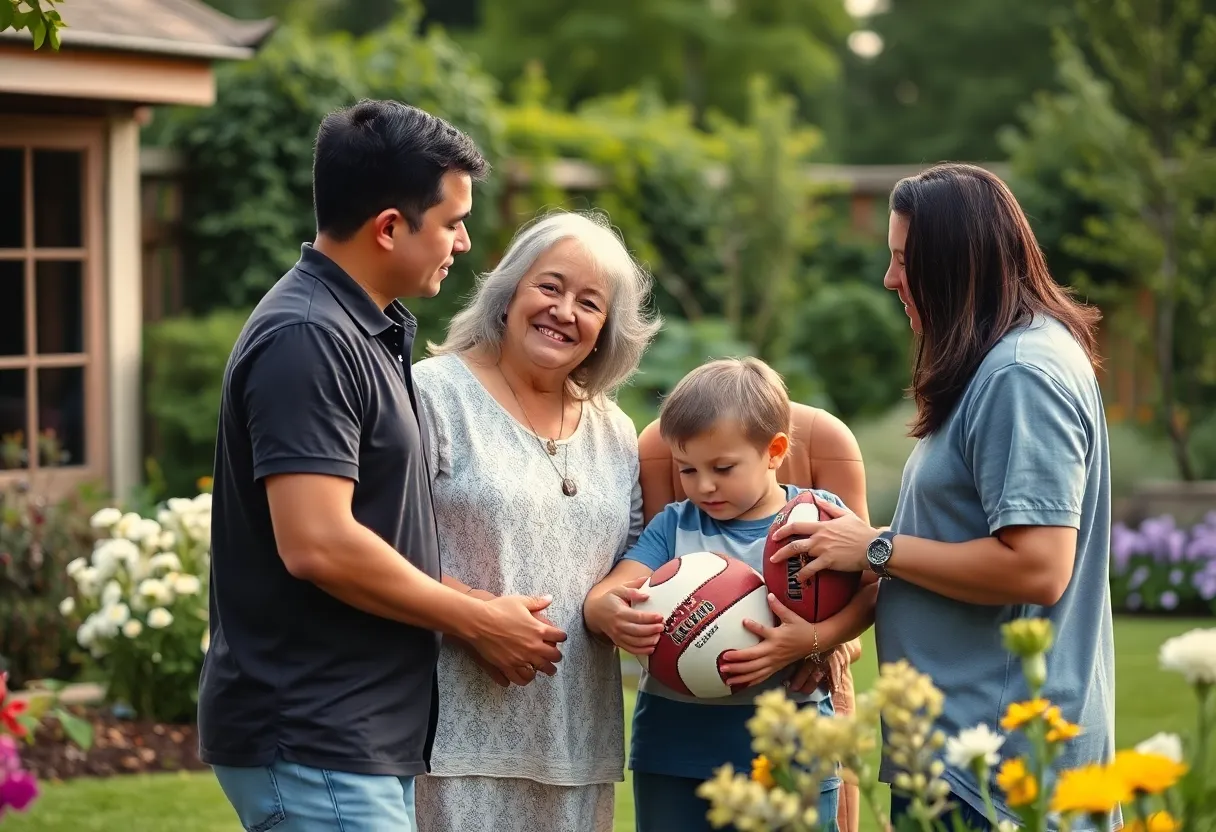 Tribute image for Max Burton Dressler showcasing a loving family gathering.
