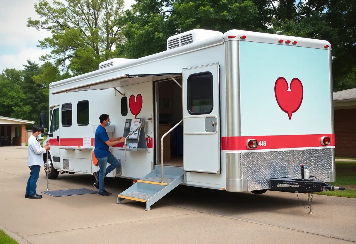 Mobile health unit providing healthcare services in a community